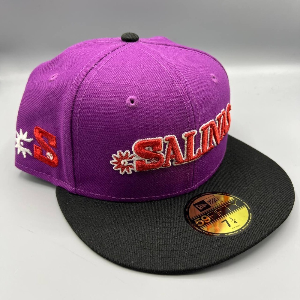 Salinas Spurs Hat Men 7 1/4 Purple Gray 59Fifty New Era MiLB Fitted Cap
